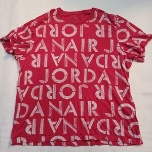Air Jordan Red and White Logo Tee Men's Size XXL